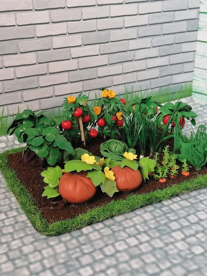 Vegetable bed for a dollhouse in 1:12 scale. Dollhouse miniature. handmade. 1:12.