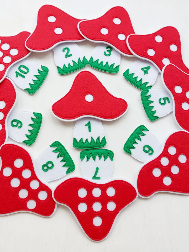 Felt Manual for Teaching Counting "FLY AGARIC COUNTING"