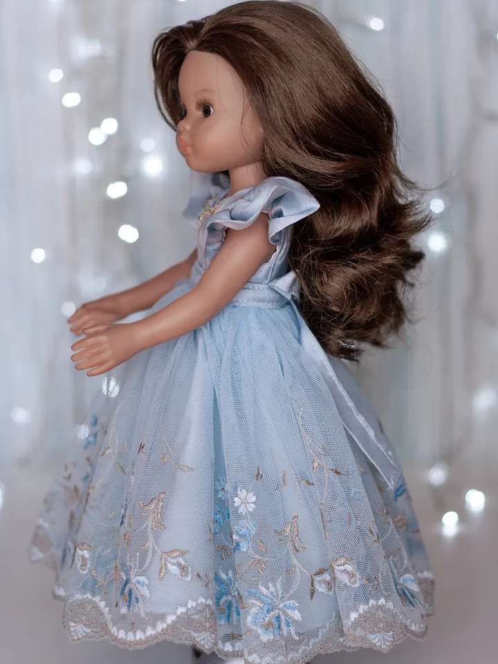 Paola Reina clothes, Silk dress, shoes, underwear, tulle skirt, Paola Reina dress, 13 inch doll clothes, Doll clothing