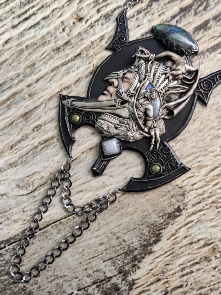 Dragon Necklace, Mens Dragon Amulet, Steampunk Necklace, Steampunk Dragon