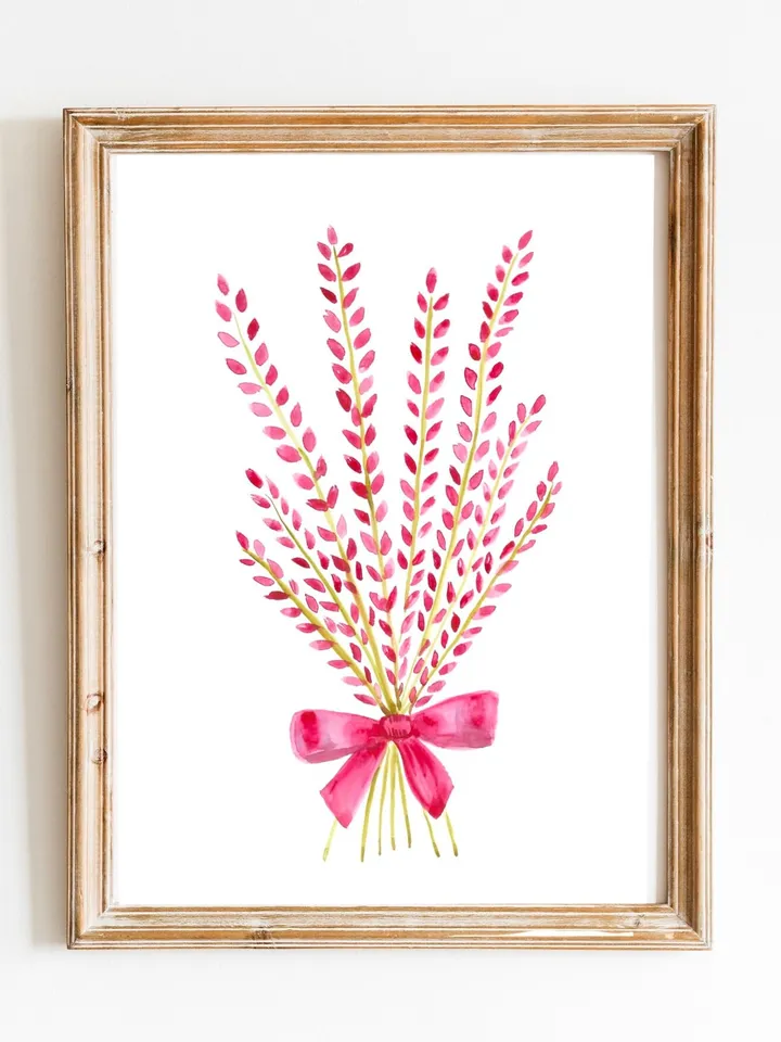 Red Flower Bouquet Wall Art Burgundy Pretty Home Decor Gift Idea Lavender Flowers Thank Giving Decor Anniversary Gift Poster Flowers