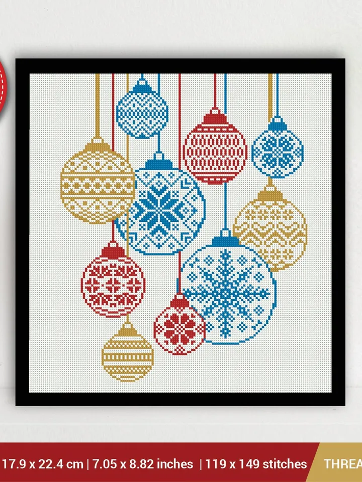 Сhristmas balls 2022 Cross stitch pattern | Embroidery Pattern | Instant Download | Embroidery Designs