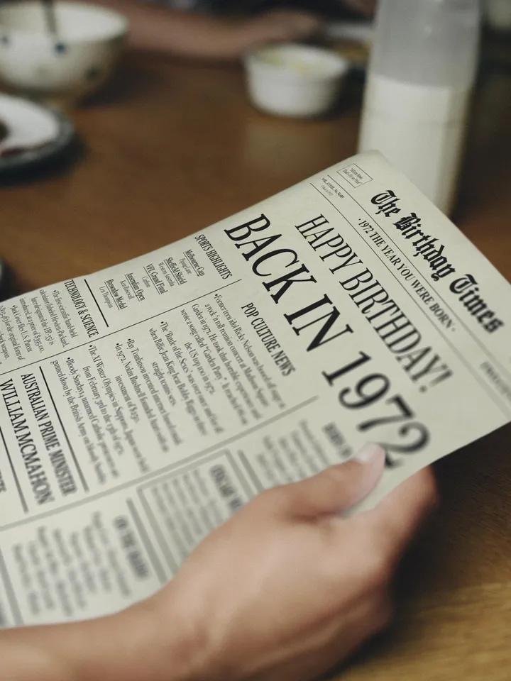 53rd birthday newspaper poster back in 1972 printable sign 1972 birthday fun facts 53 years ago digital download file australia birthday