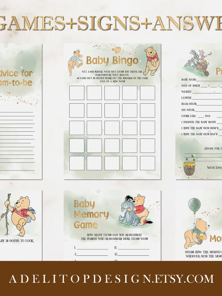 Welcome Baby Banner Winnie the Pooh Party; Winnie Pooh Baby Shower; Editable Welcome Banner; Baby Shower Party Decoration Pooh Wp9