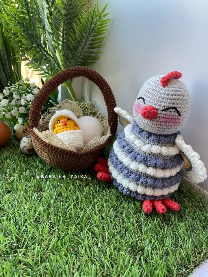 PDF Crochet Easter Chicken in the Basket Pattern, Amigurumi Chick in Egg, Crochet Easter Pattern, Amigurumi Chick, Amigurumi animal, bird