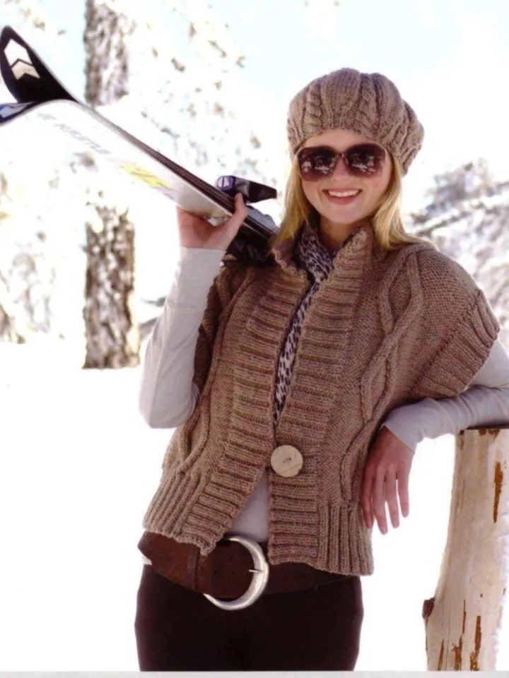 BOOK Knitting waistcoat chunky bulky winter jacket Coat vest chat beret women girls knitting BOOK pattern pdf instant download
