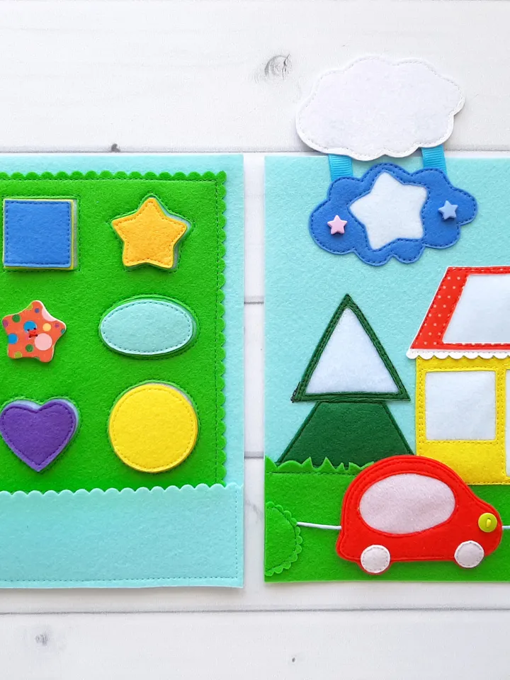 Color sorting Quiet book Pattern pdf, Felt book pattern, Soft sensory book template, Busy book sewing ideas for kids 2, 3, 4 year old