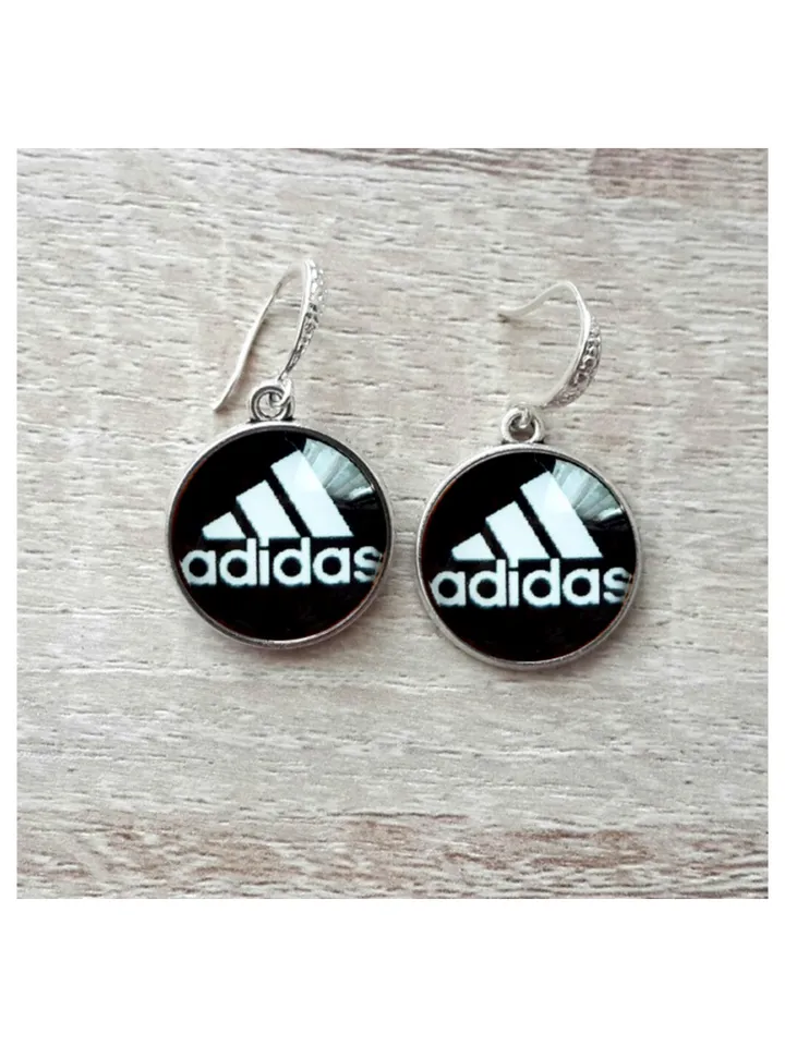 Adidas earrings dangle, Adidas logo earrings, lotus sport accessories, sport earrings