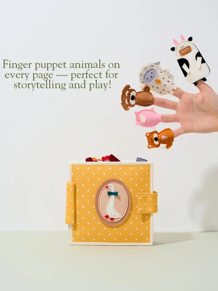 Montessori Toy | Quiet Books โ Forest or Farm Animals | Felt Busy Book for 1 Year Old | Toddler Travel Toy and Sensory Gift | Kinderkrama