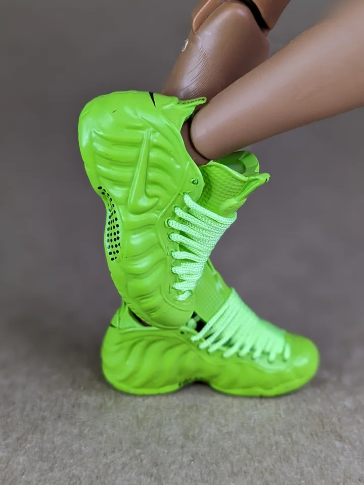 Premium green sneakers for 12 inch male dolls