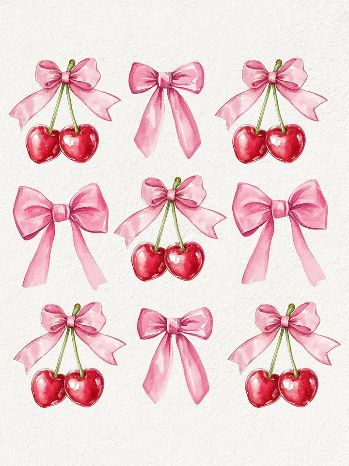 Cherry Png, Trendy Valentines png, Pink Bow png, Coquette Bow png, Valentine png, Aesthetic Png, Valentines Day png, Social Club png, Trendy