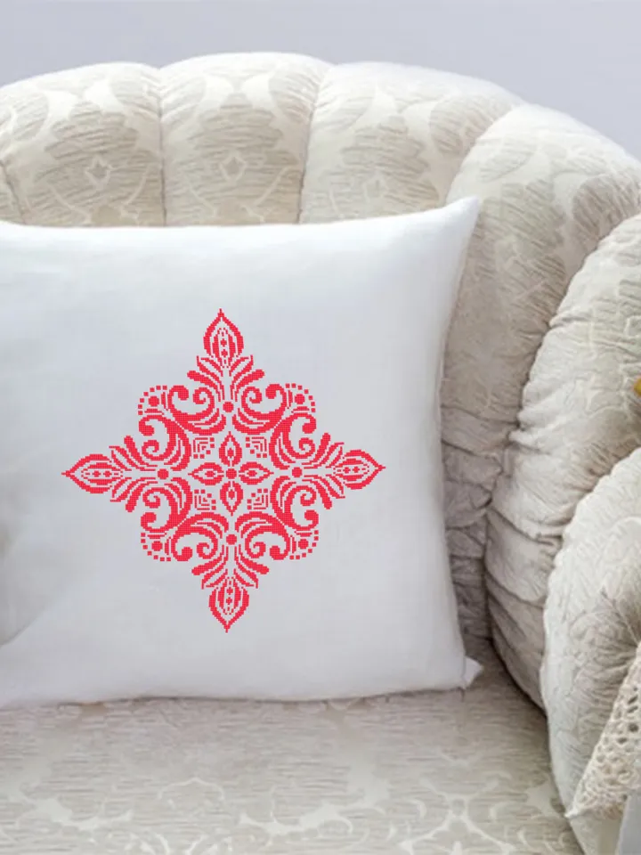 Mandala cross stitch pattern PDF download Monochrome cross stitch chart, Simple mandala pattern digital PDF Geometric mandala ornament #M260