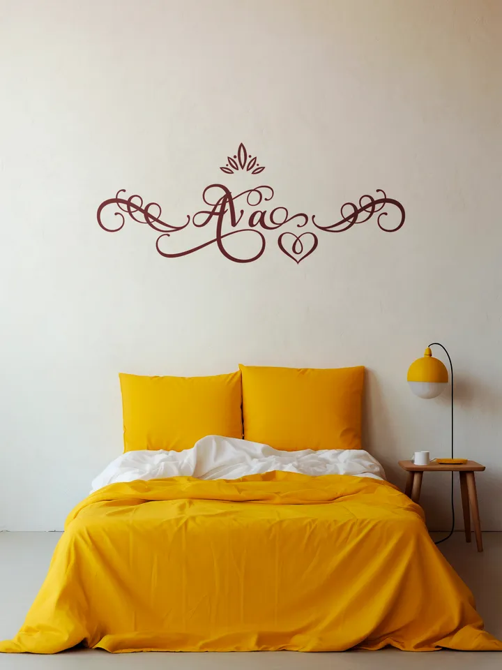 Ava - name in Samantha style with bright letters, digital design