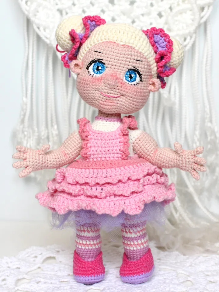 Crochet doll pattern PDF in English Amigurumi stuffed baby doll