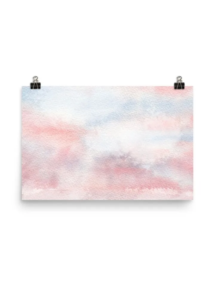 Pastel Cloud Print, Watercolor Painting, Cloud Art Print, Pink Sunset Print, Watercolor Sky, Above The Bed Art, Blush Pink Wall Art Print