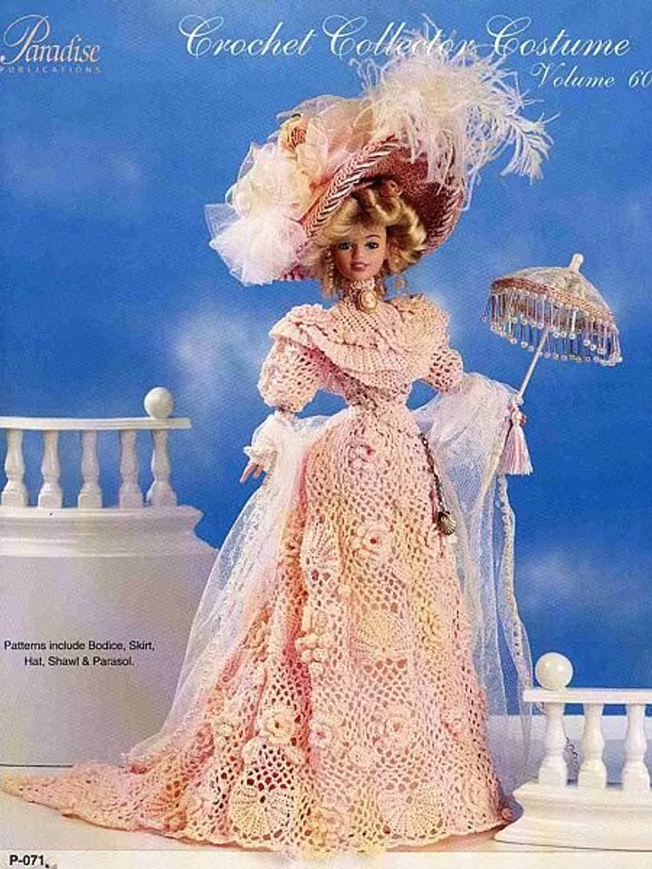 Barbie Dress Crochet Pattern Vintage for Dolls 11-1/2" Digital Download PDF