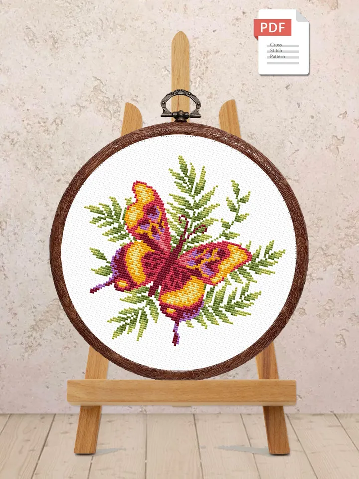 Butterfly Cross Stitch Pattern, Summer Cross Stitch Pattern, Embroidery Butterfly, Home Decoration, Modern Cross Stitch Pattern #anm038