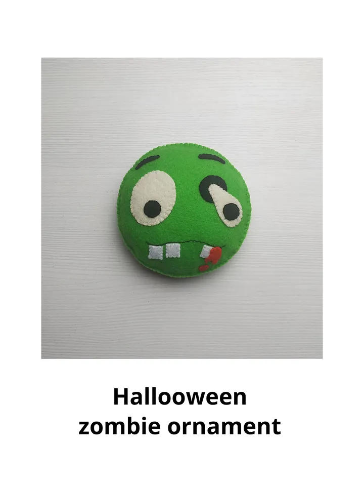 Halloween zombie, zombie ornament, Halloween ornament, Halloween décor, plush zombie toy, Halloween gift, felt zombie toy, Halloween decoration, autumn thanksgiving, baby room décor, felt animals toy, party favors