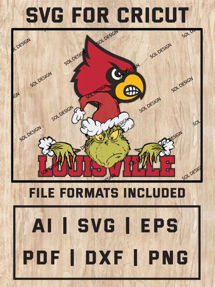 Grinch Louisville Cardinals SVG, NCAA College Team SVG Design, NCAA Louisville Cardinals SVG, NCAA Louisville Team Cricut, Christmas Svg, Grinch svg, Digital Download