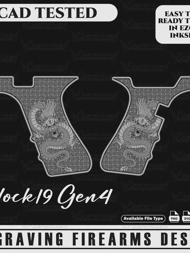 Engraving firearms design Glock19 Gen4 Gripper With Dragon