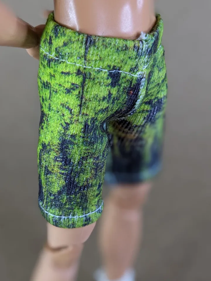 Natural printed elastic shorts for for 12 inch fashion male dolls