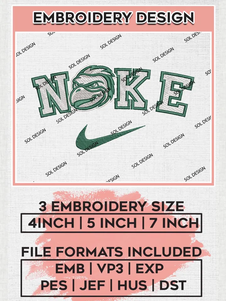 Nike Green Bay Phoenix Machine Embroidery Design, NCAA Green Bay Phoenix Embroidery Design files, NCAA Logo Embroidery Designs, NCAA Machine Embroidery Designs, Digital Download