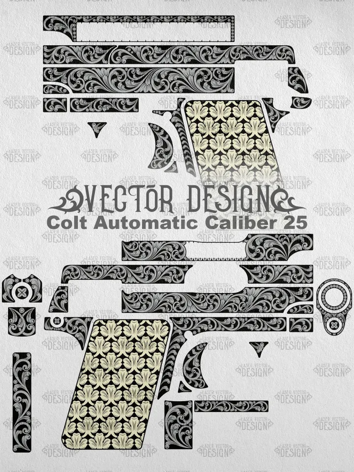 VECTOR DESIGN Colt Automatic Caliber 25 Scrollwork
