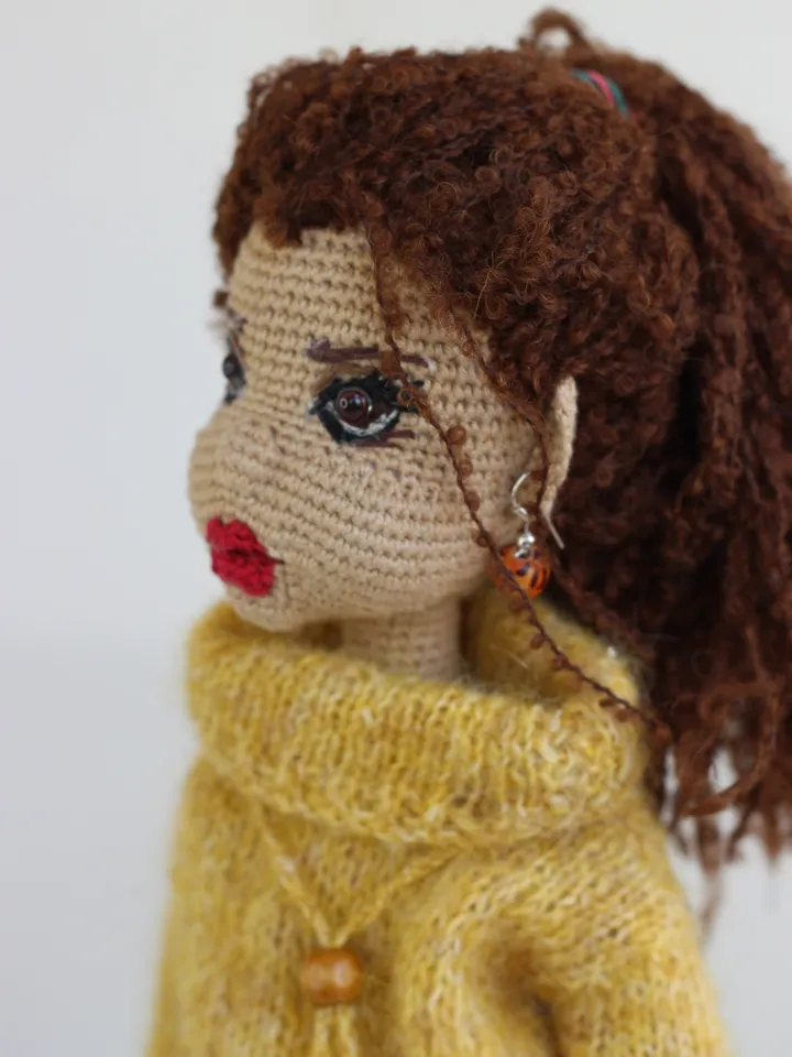 Amigurumi doll, Handmade crochet doll in clothes, Waldorf doll, Exclusive gift for a girl, Eco friendly natural doll