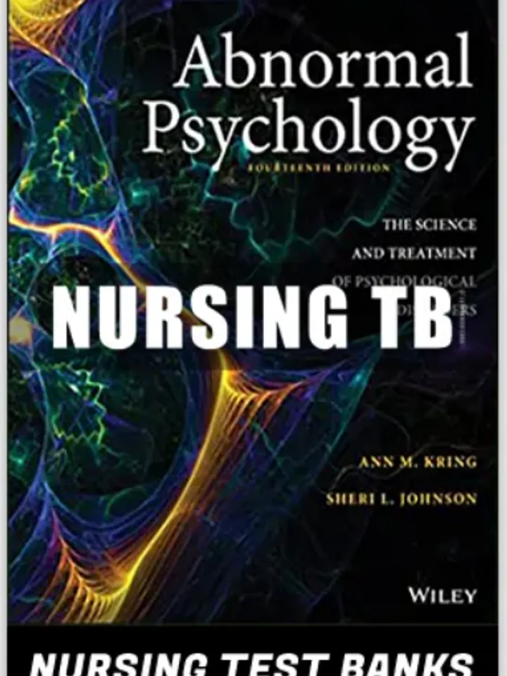 Test Bank Abnormal Psychology 14th Edition Kring