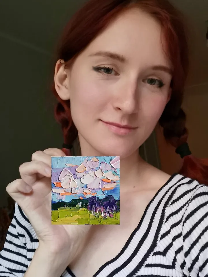Sky Guan Painting 油畫原作 Original Art 手工油畫 Clouds 油畫 掛畫 Oil Painting by Verafe