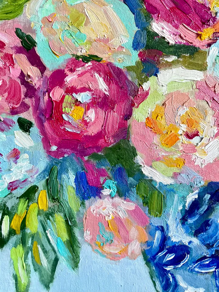 Peony painting Flowers Original oil painting on Canvas Floral boho fine art