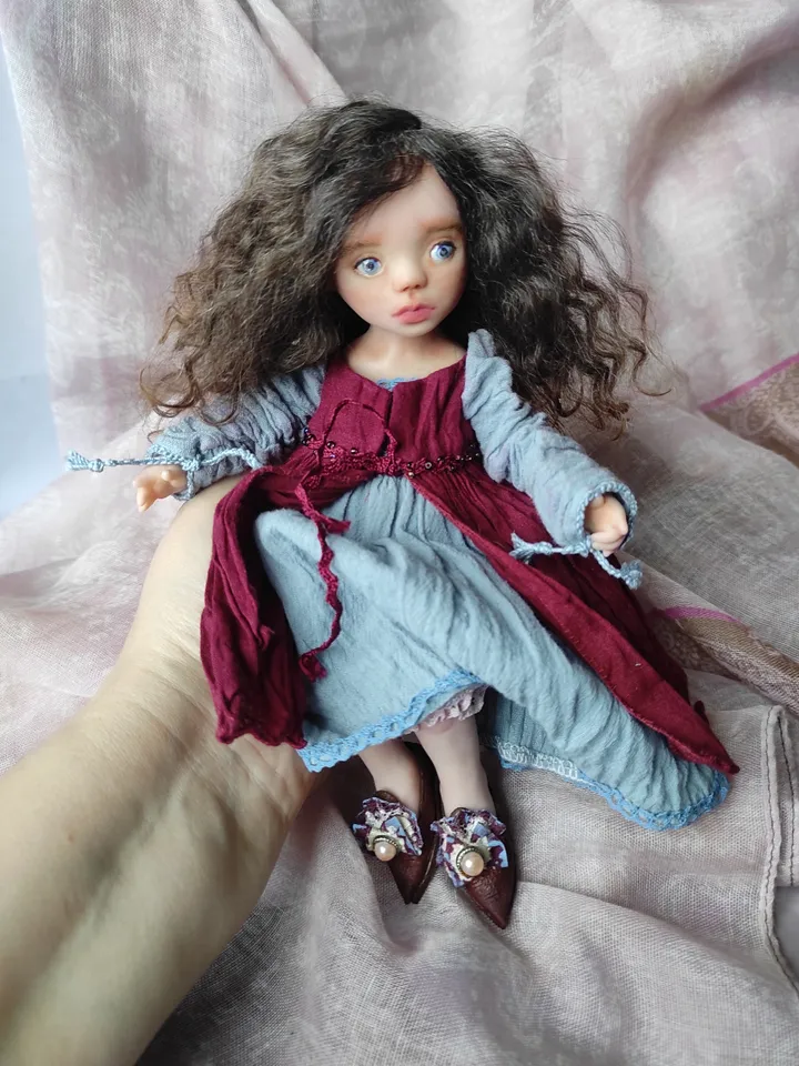 Handmade collectible doll. Doll in Venetian style. Snow White.