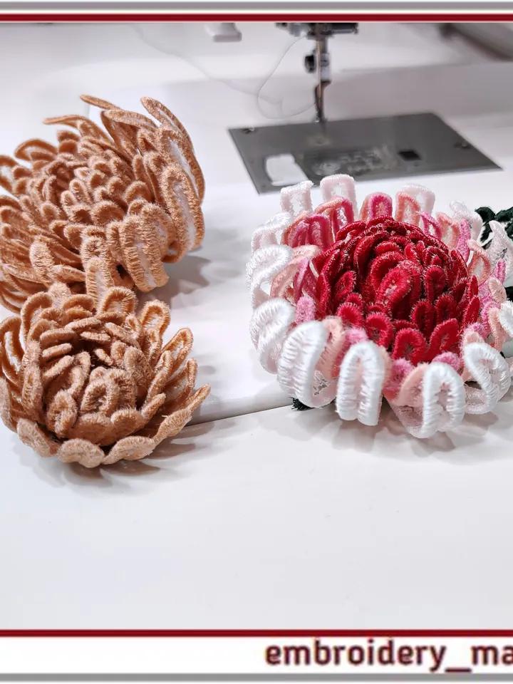 Set of designs Chrysanthemum flower Embroidery in the hoop from Embroidery Manavi 05