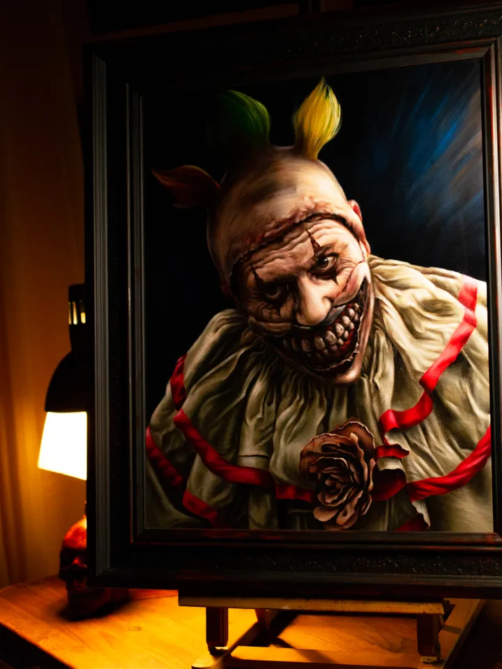 Original oil painting Twisty the Clown