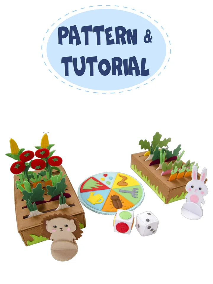 Boardgame from felt Save vegetable garden, Pattern and Tutorial, PDF, SVG