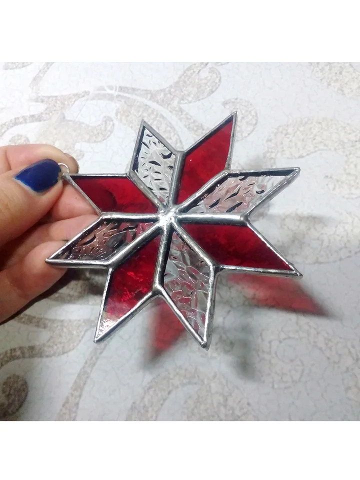 Christmas decorations, snowflake suncatcher, christmas tree star, new year tree toy, hygge christmas