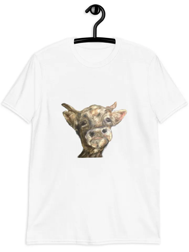 Cow in love Short-Sleeve Unisex T-Shirt with my original pastel painting