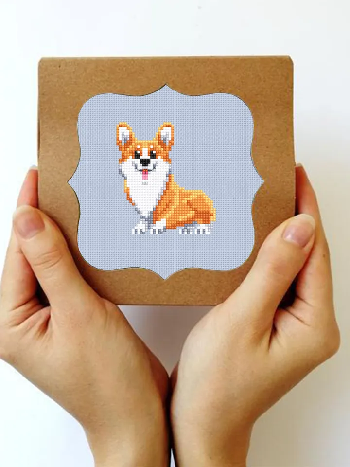 Funny Corgi cross stitch pattern PDF download Set of 3 mini dog cross stitch chart, Corgi ornament pattern digital PDF, Cute Corgi butt #D16