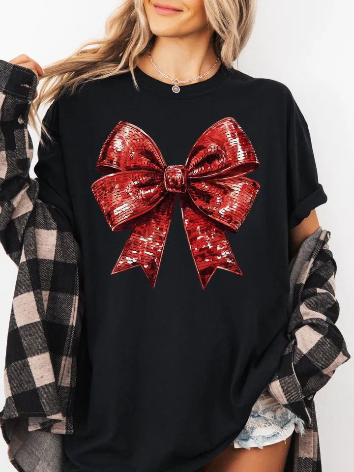 Coquette Christmas png Coquette bow png Christmas girly png Glitter bow png Sequins Holiday png Merry xmas Retro Christmas png Disco