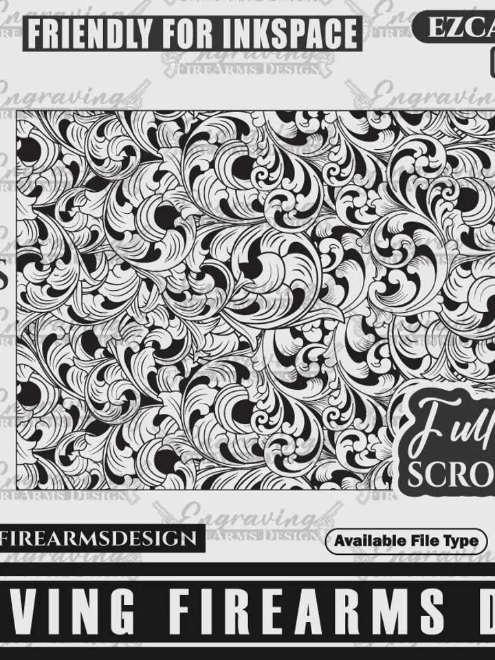 Engraving Firearms Design Seamless Scroll Pattern