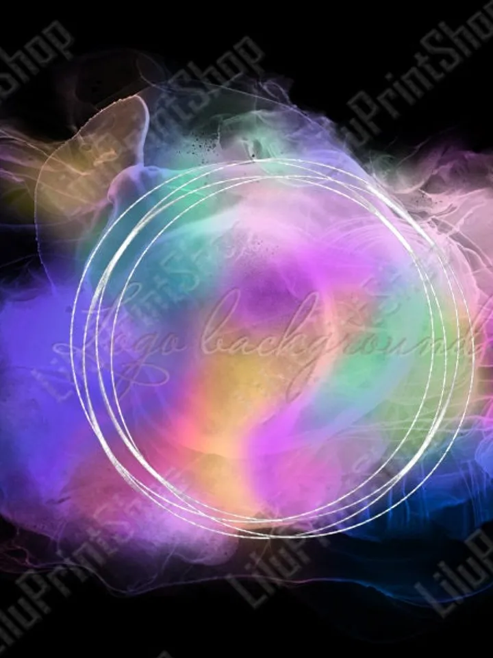 Rainbow logo design png, Alcohol ink logo background overlay, Watercolor splash clipart. Instant download