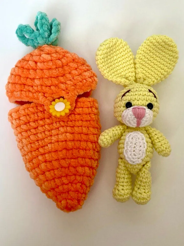 Crochet pattern Bunny in carrot - Easter Amigurumi rabbit pattern - tiny stuffed toy - plush pattern - English Pdf  - Easter gift