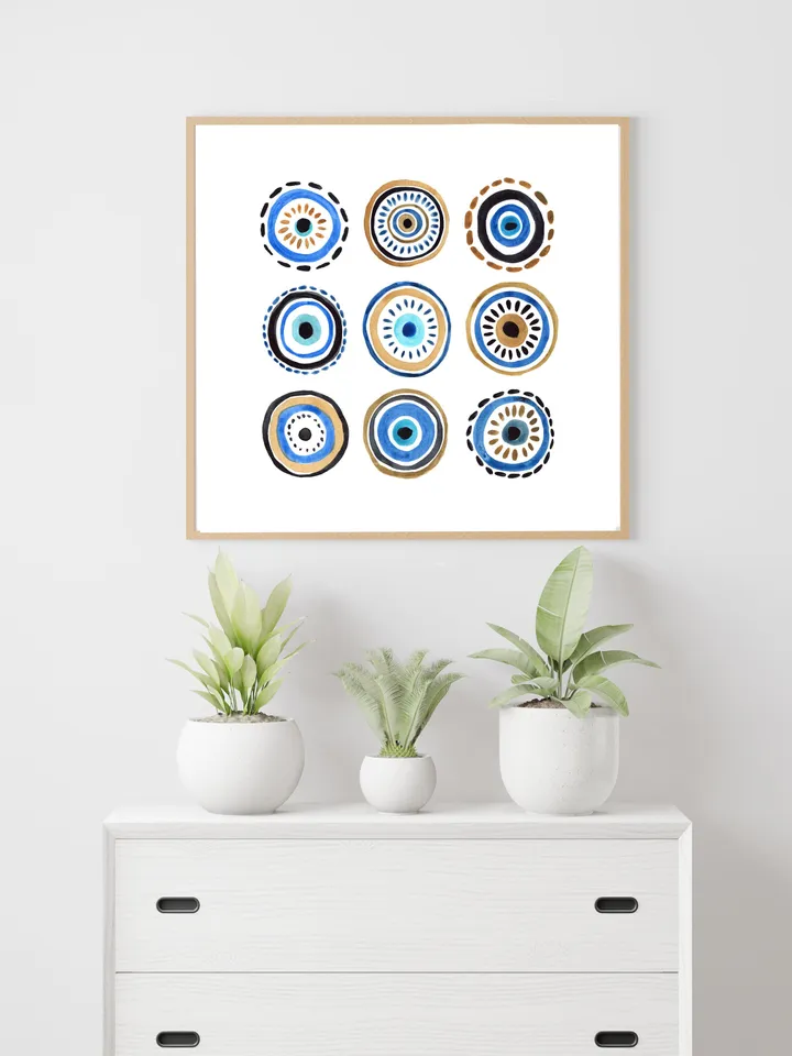 Evil Eye Art Print Digital Download Evil Eye Poster Turkish Wall Art Evil Eye Home Decor Esoteric Wall Art Talisman Print Greek Evil Eye Art