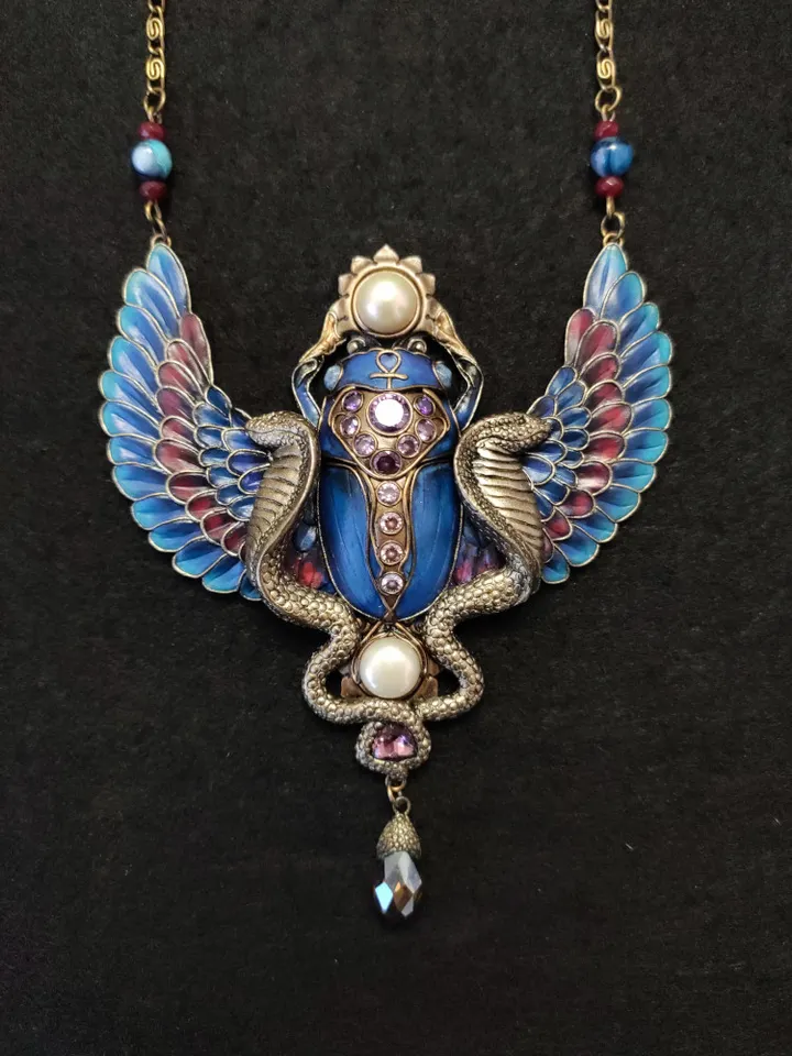 Scarab Jewelry, Scarab Pendant, Scarab Necklace, Fantasy Jewelry, Egyptian Scarab