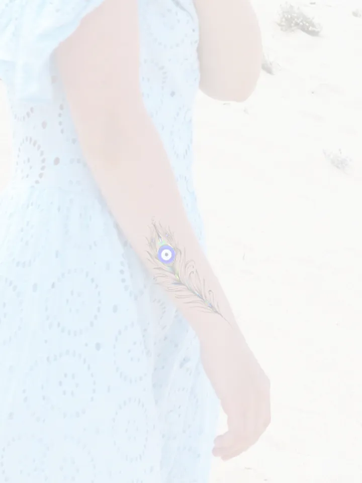 Evil Eye Tattoo Design Peacock Feather Evil Eye Tattoo Idea Flash Sketch, Instant download JPG, PDF