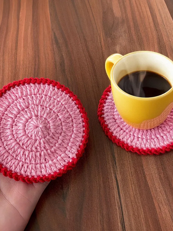 Modern Crochet Coaster Pattern, Unique DIY Cotton Round Coaster Tutorial, Perfect Handmade Table Decor Gift for Beginners
