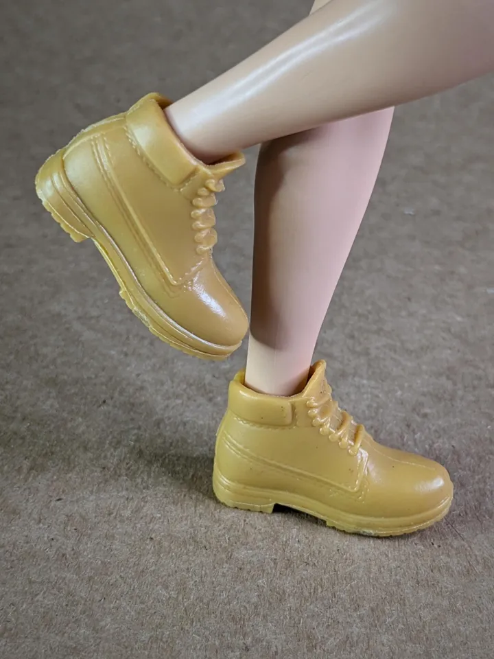 Classic mustard hiking boots for 1/6 scale male dolls