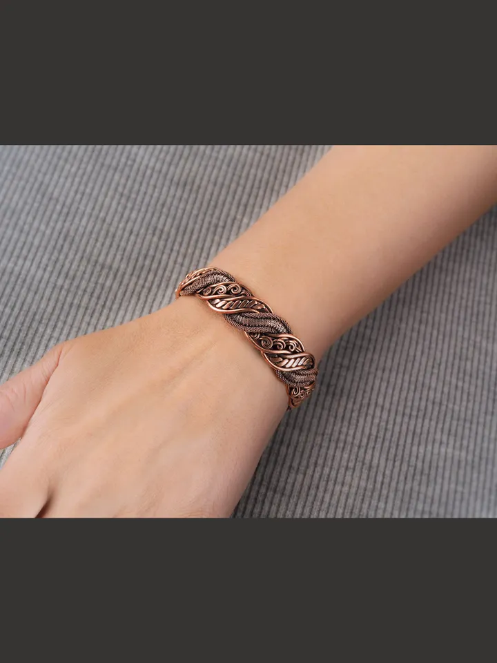 Wire wrapped copper bracelet for woman Antique style copper jewelry WireWrapArt