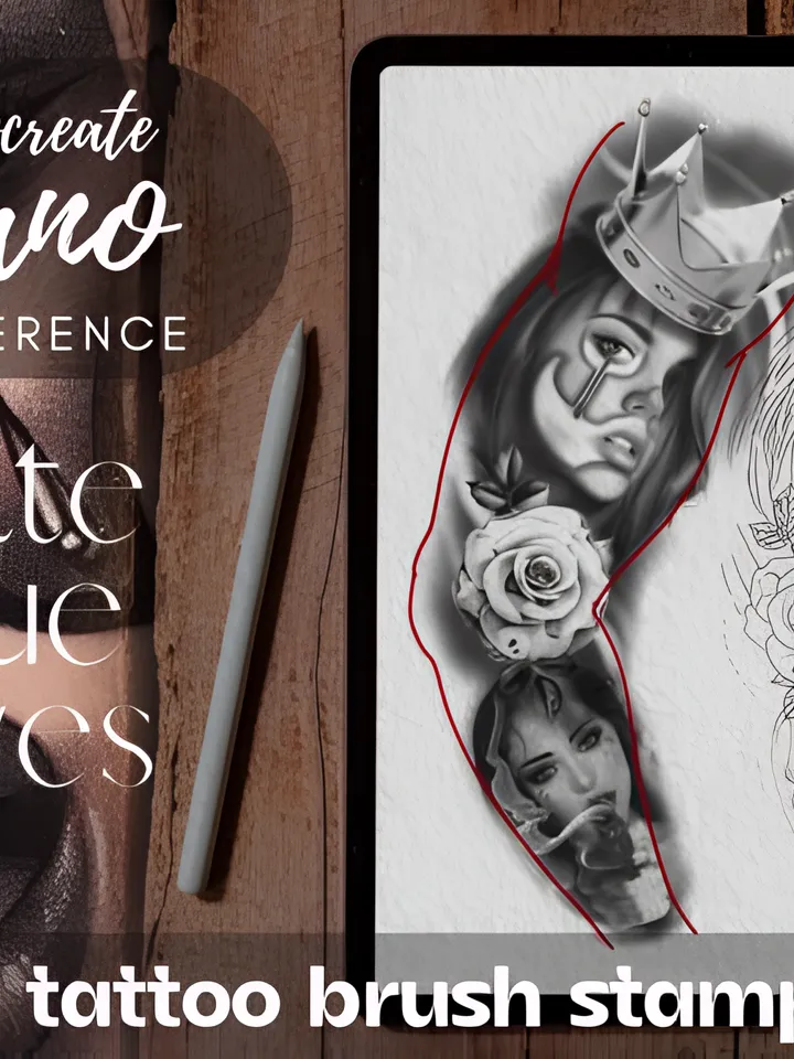 Procreate Chicano Tattoo Stencil Brush