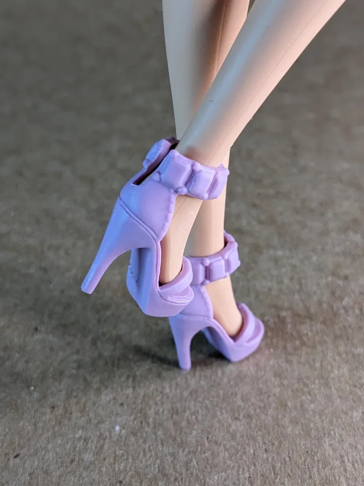 Purple heel sandals for 1/6 scale female dolls
